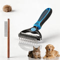 Ycppog 2-In-1 Pet Hair Brush front view showing dual-sided design