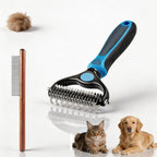 Ycppog 2-In-1 Pet Hair Brush front view showing dual-sided design