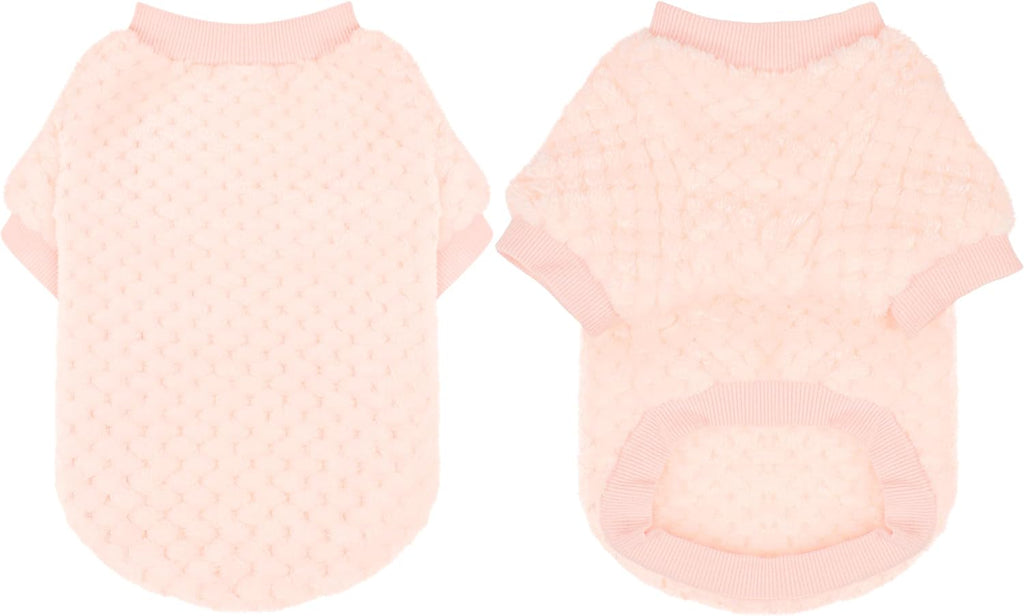ZIAGAOP fluffy textured knit pet pullover winter coat for small dogs