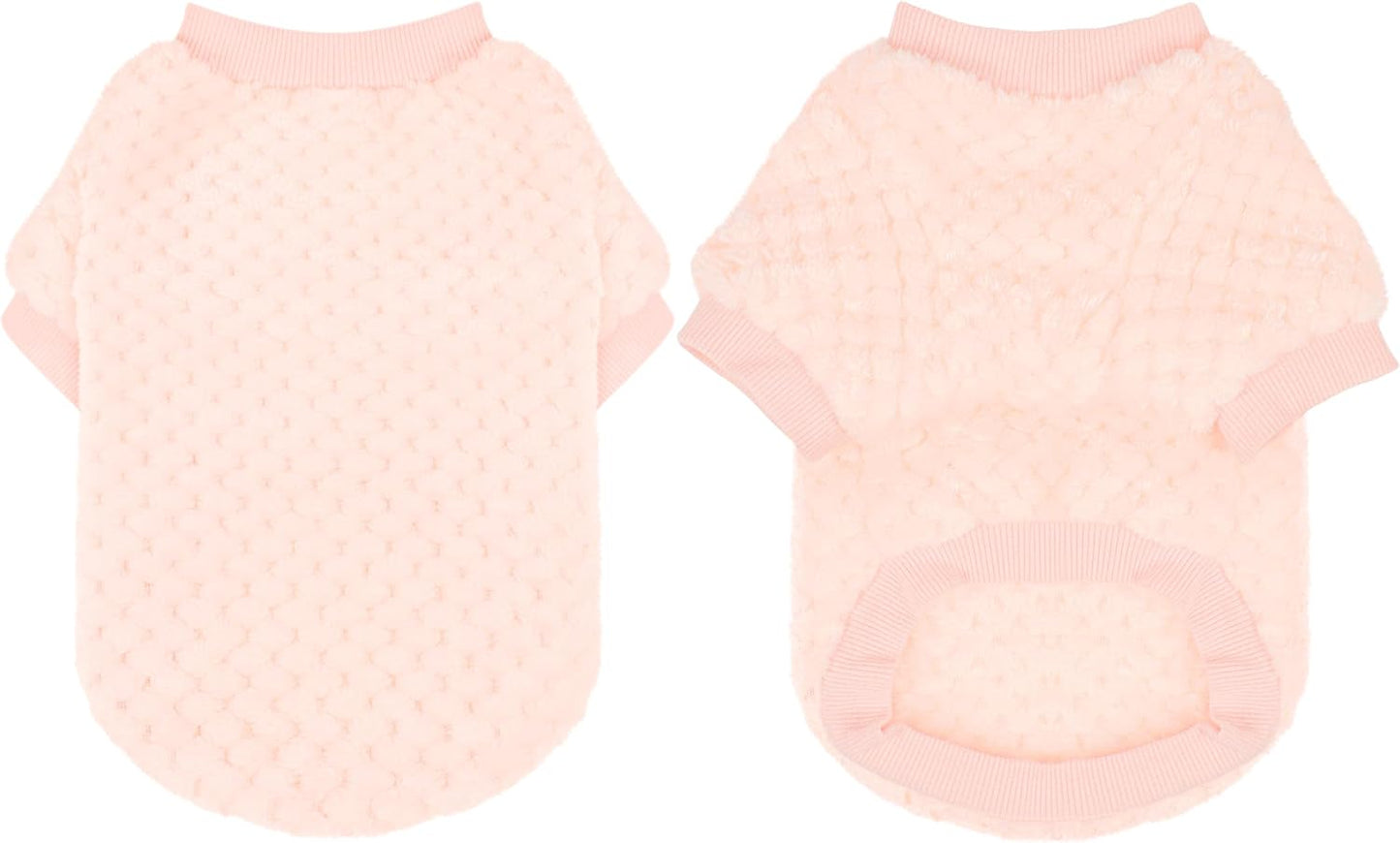 ZIAGAOP fluffy textured knit pet pullover winter coat for small dogs