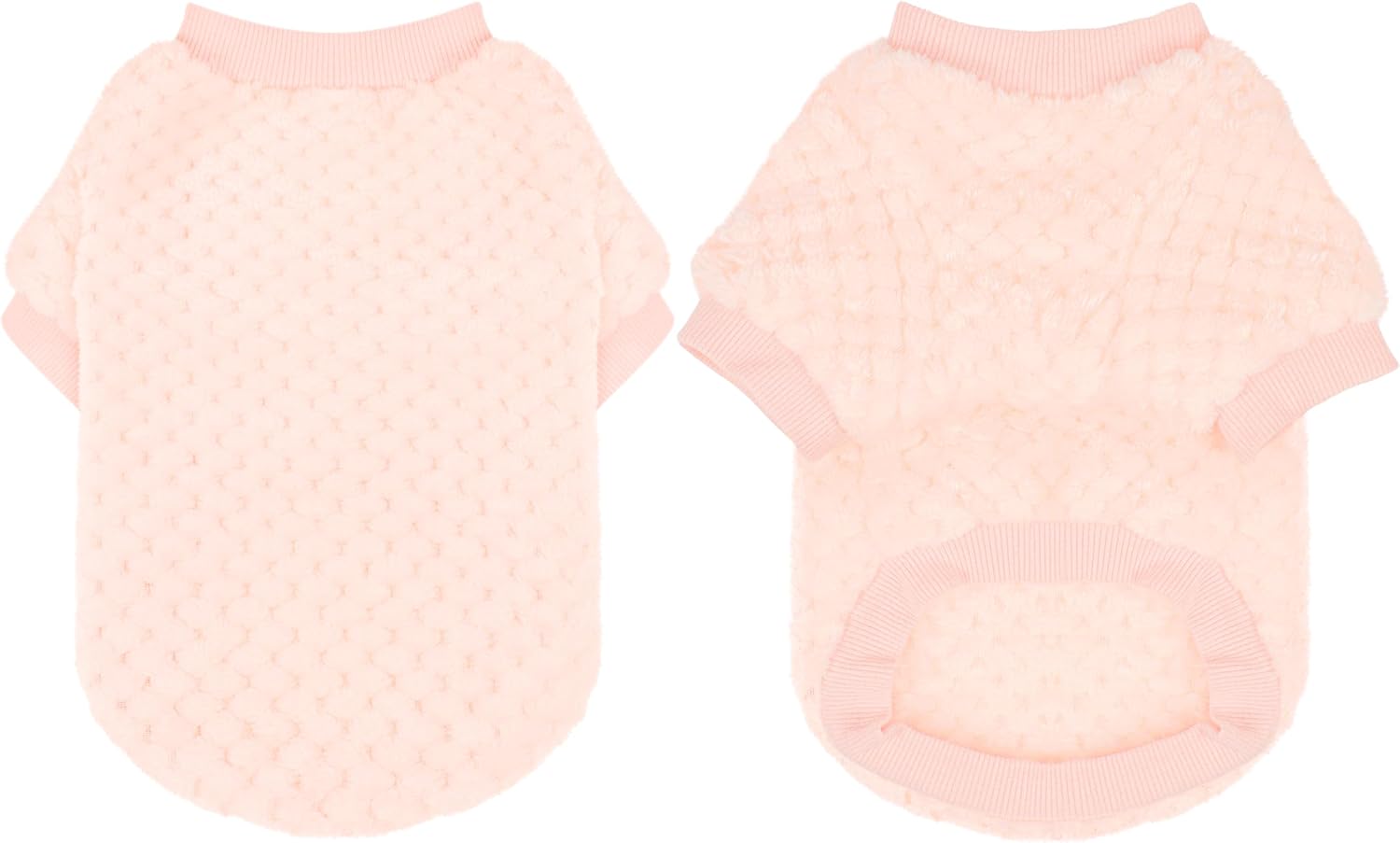 ZIAGAOP fluffy textured knit pet pullover winter coat for small dogs