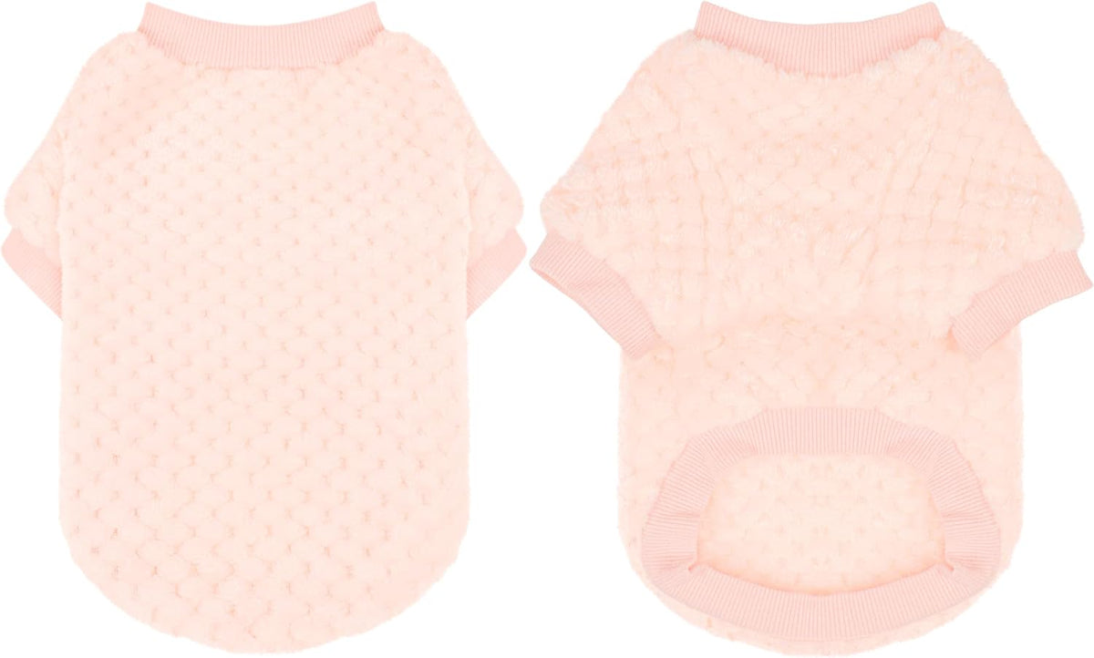 ZIAGAOP fluffy textured knit pet pullover winter coat for small dogs