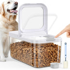 12 lbs Airtight Dog Cat Food Storage Container and Dog Treat Containers BPA-Free, PET Clear Stackable Pet Storage Bin, 1-Cup Scoop, 1-Sponge cleaning brush, Pop Top, With handle, Easy Mobility-large - Image 11