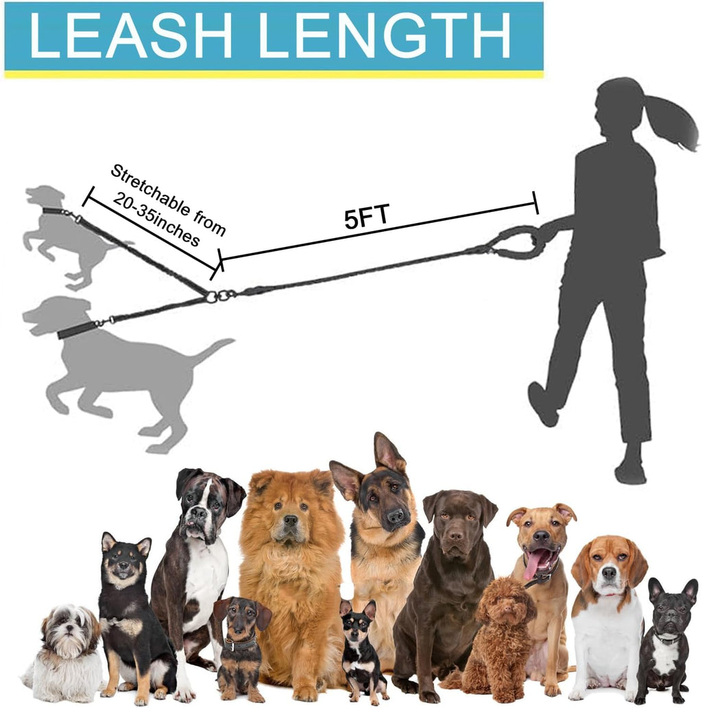 Three hundred and sixty degree swivel hook connector on the no tangle pet traction rope.