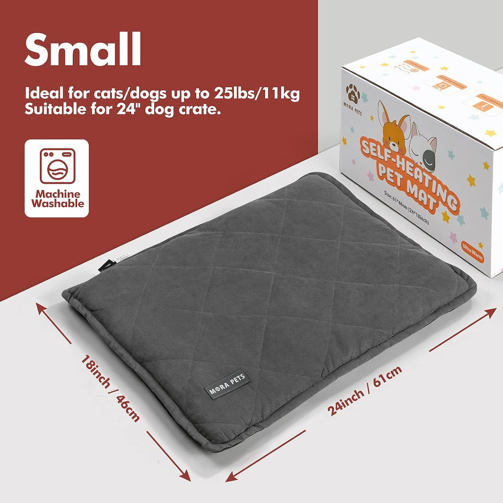 Mora Pets twenty four by eighteen inches cat pad layout on hardwood floor
