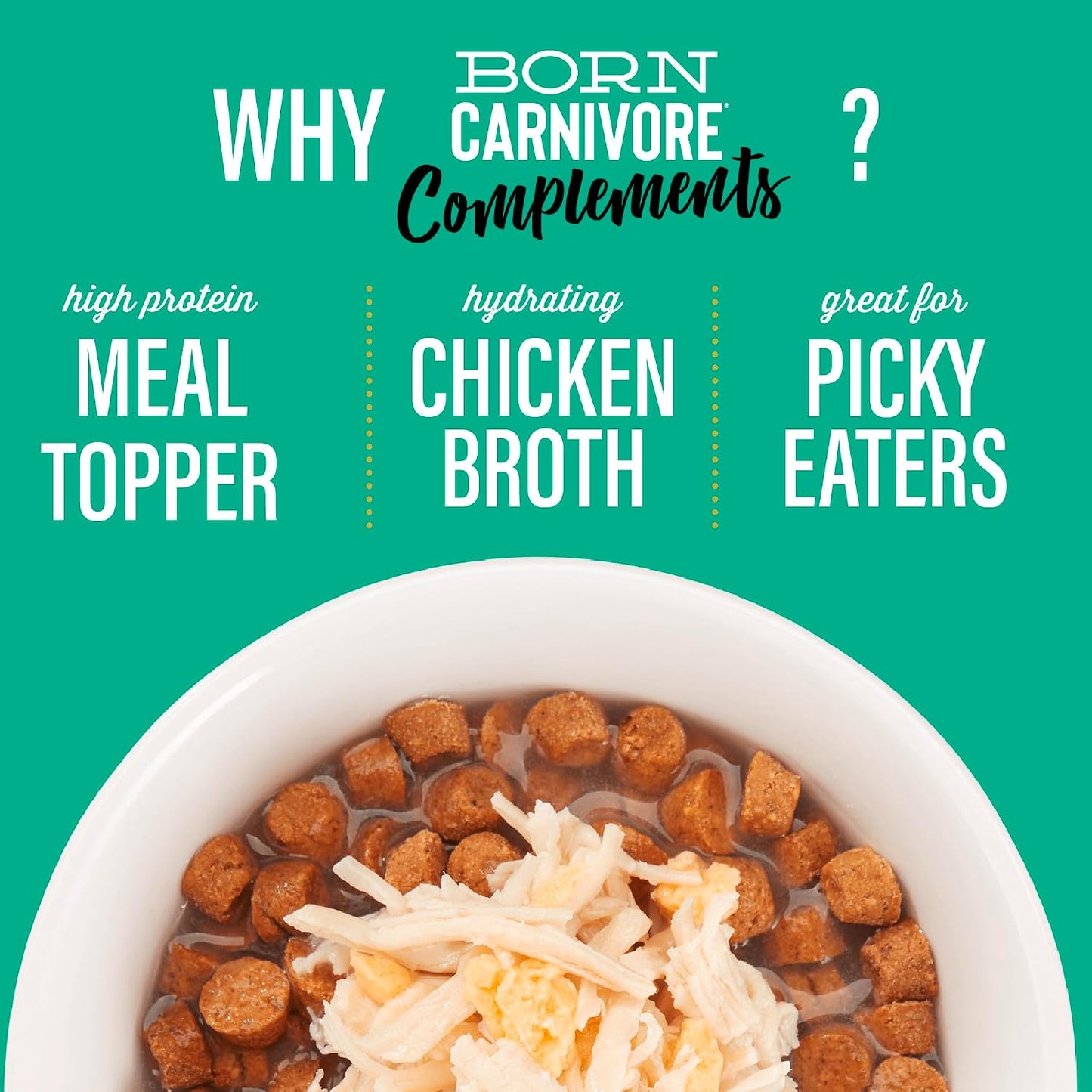 Premium shredded meat and broth cat food topper pouch close up view