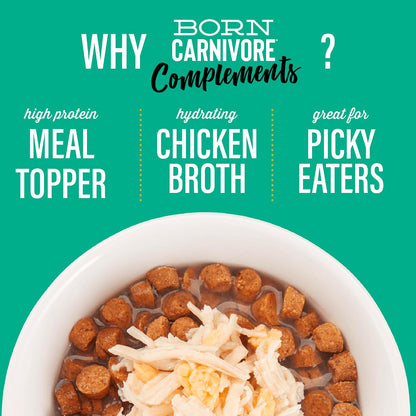 Premium shredded meat and broth cat food topper pouch close up view