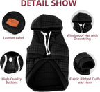 Black and grey waffle knit dog sweatshirts for bulldogs