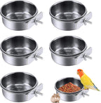 PINVNBY Parrot Feeding Cups Birds Food Dish Stainless Steel Parrot Feeders Water Cage Bowls with Clamp Holder for Cockatiel Conure Budgies Parakeet Parrot Macaw Small Animal Chinchilla Pack of 2 - Image 12
