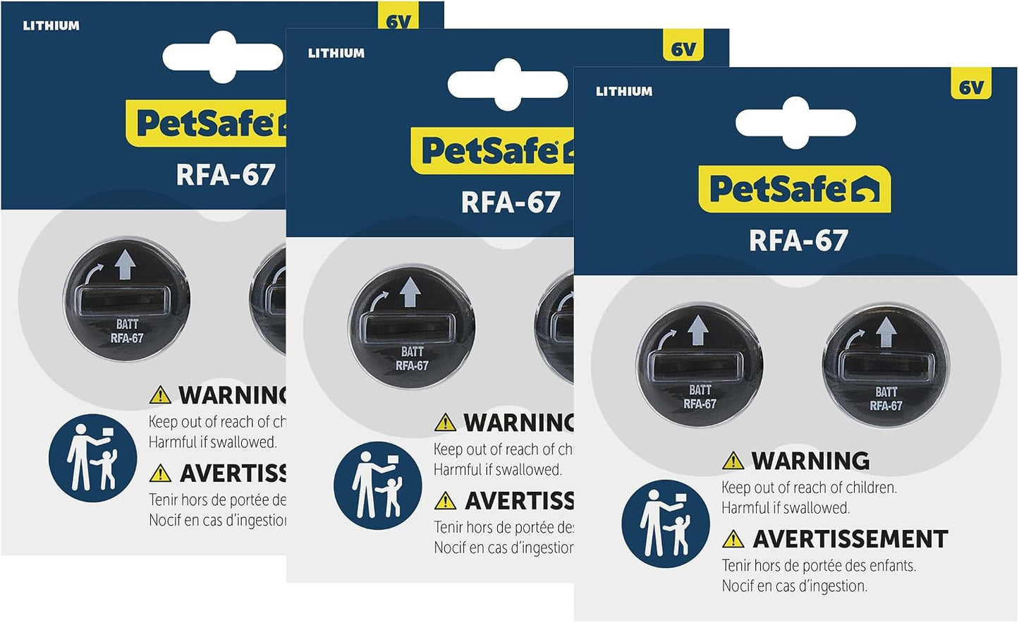 PetSafe 6V pet collar replacement batteries side view showing twist lock design