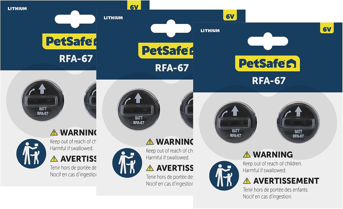 PetSafe 6V pet collar replacement batteries side view showing twist lock design