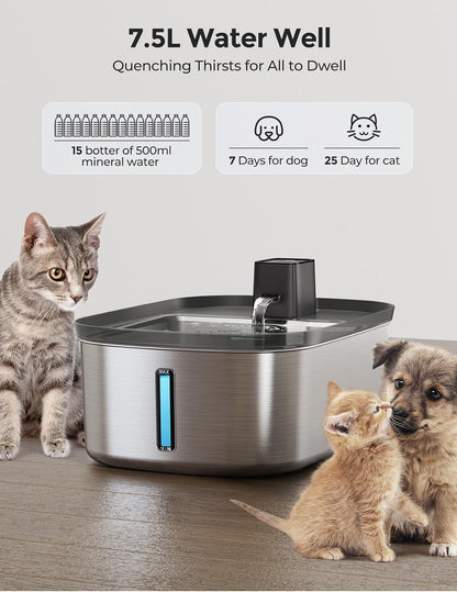 Side profile of Chumajor 7.5L automatic pet water fountain