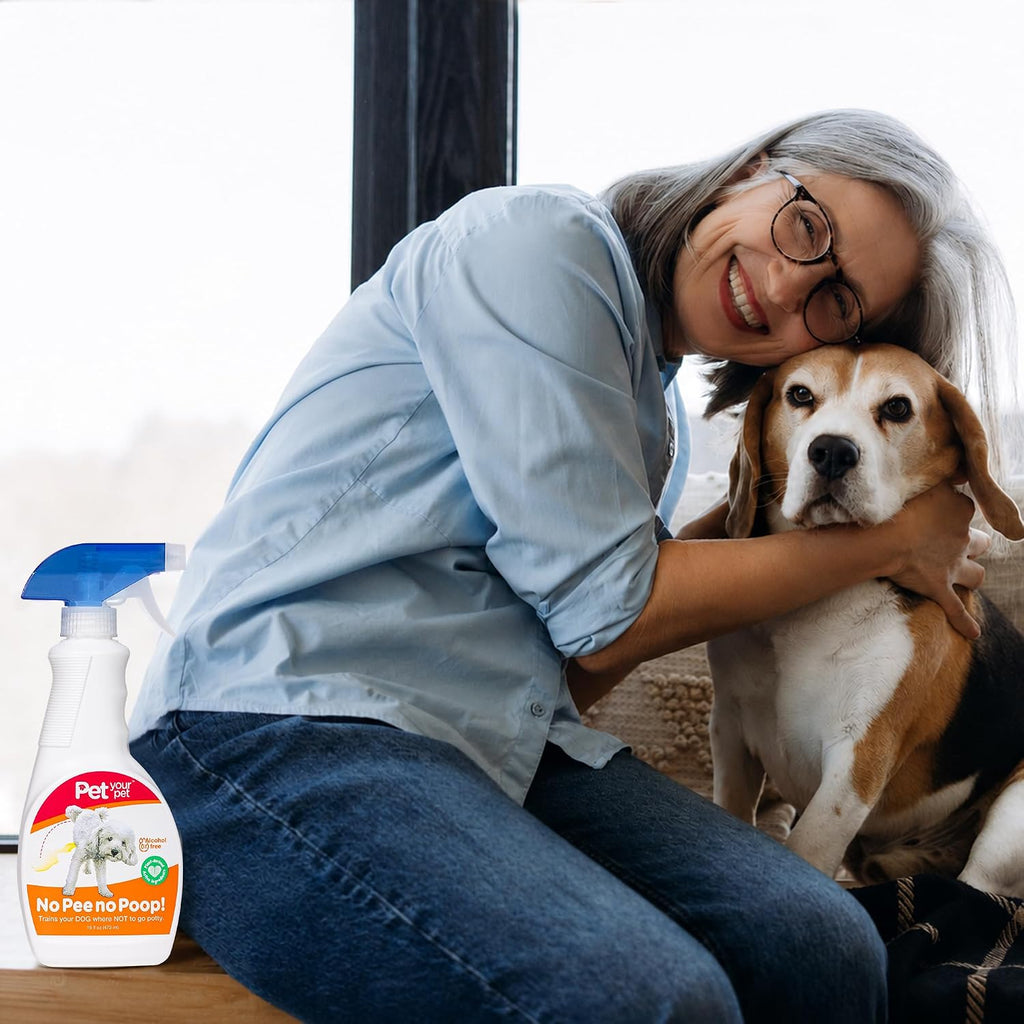 Dog training spray for indoor and outdoor use