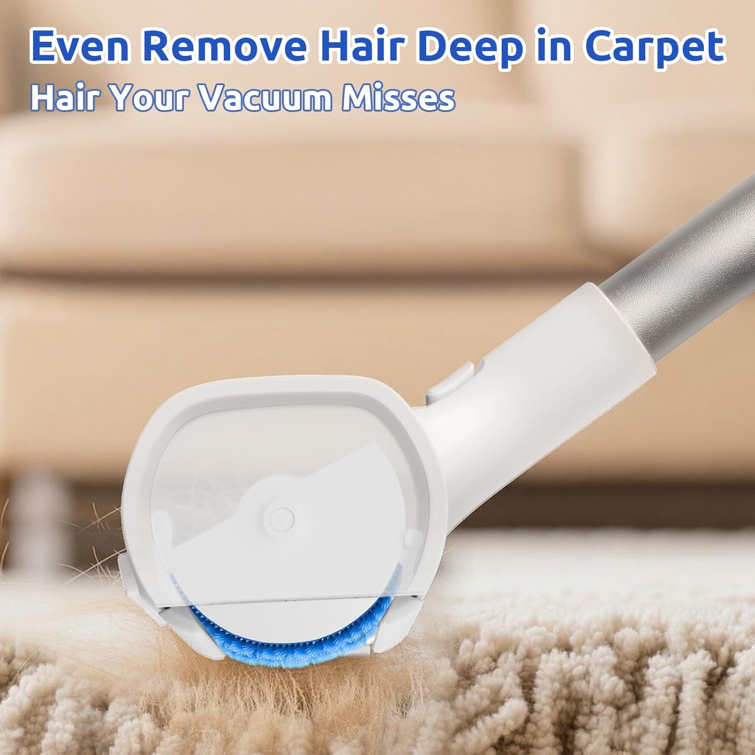 Static fleece roller head for carpet pet hair removal