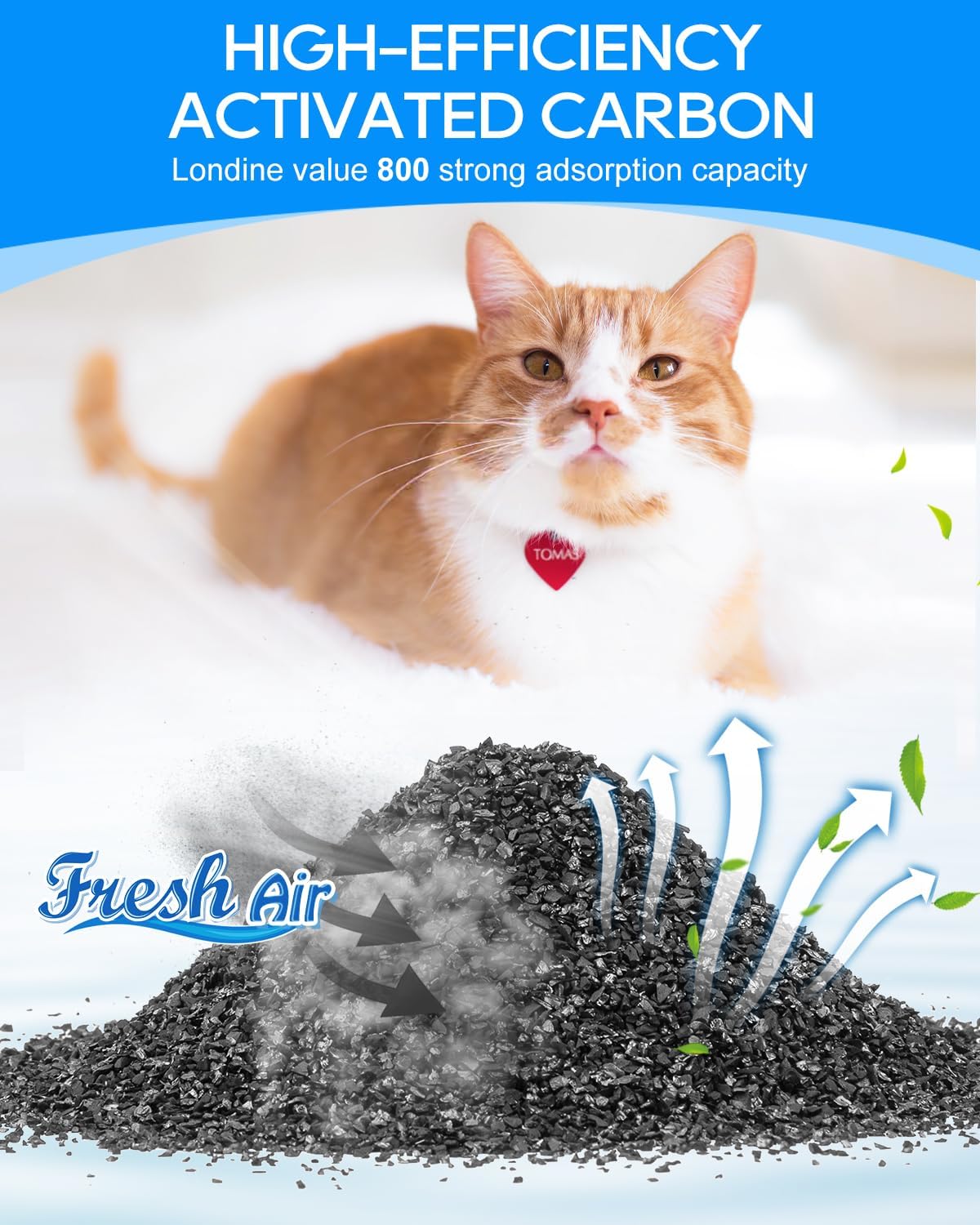 Close up view of natural pet safe charcoal odor remover bags for home use
