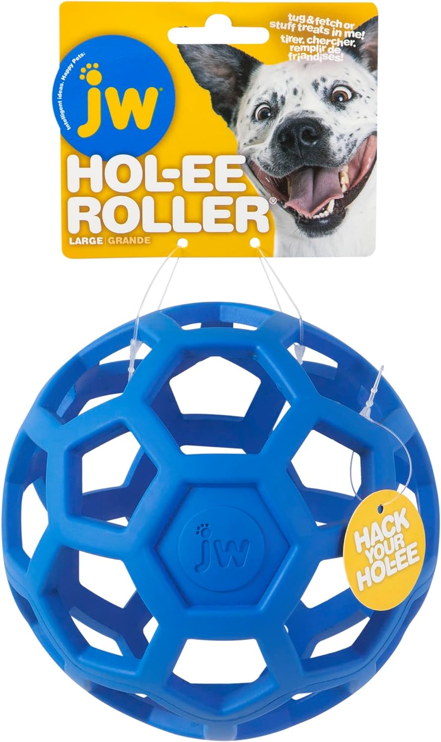 Comparison of JW Pet Hol-ee Roller blue toy design