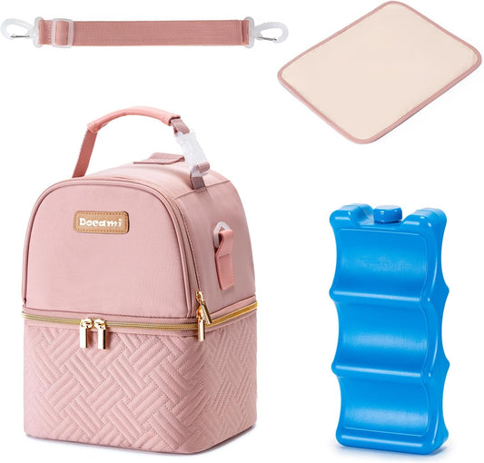 Docami Breastmilk Cooler Bag pink front view