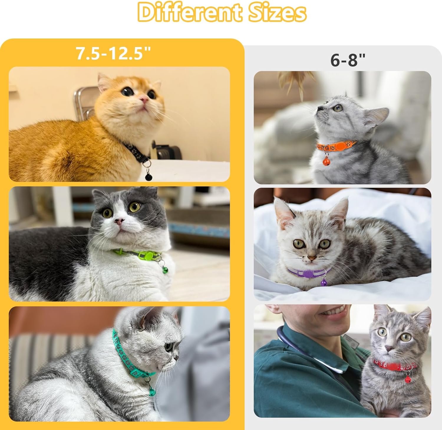 Taglory reflective orange cat belt highlighting the smooth polished edges designed to prevent neck chafing.