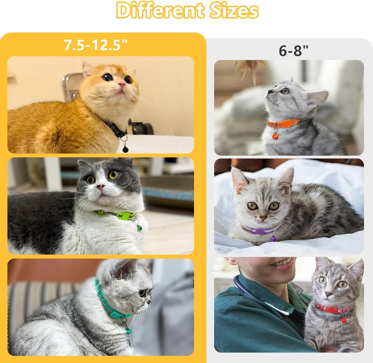 Taglory reflective orange cat belt highlighting the smooth polished edges designed to prevent neck chafing.