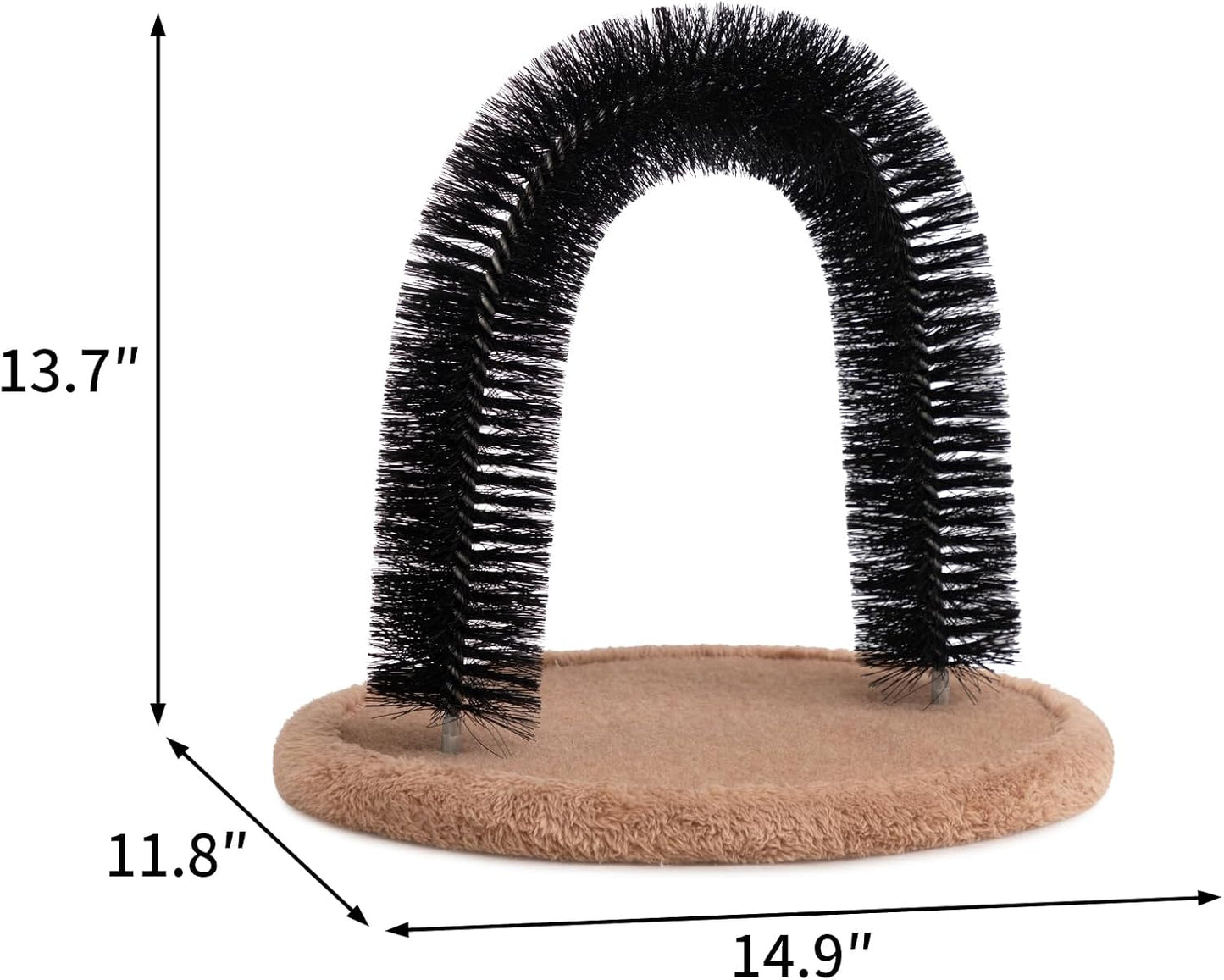 Close-up view of the high-density carpet scratching pad on the Hollypet cat arch.
