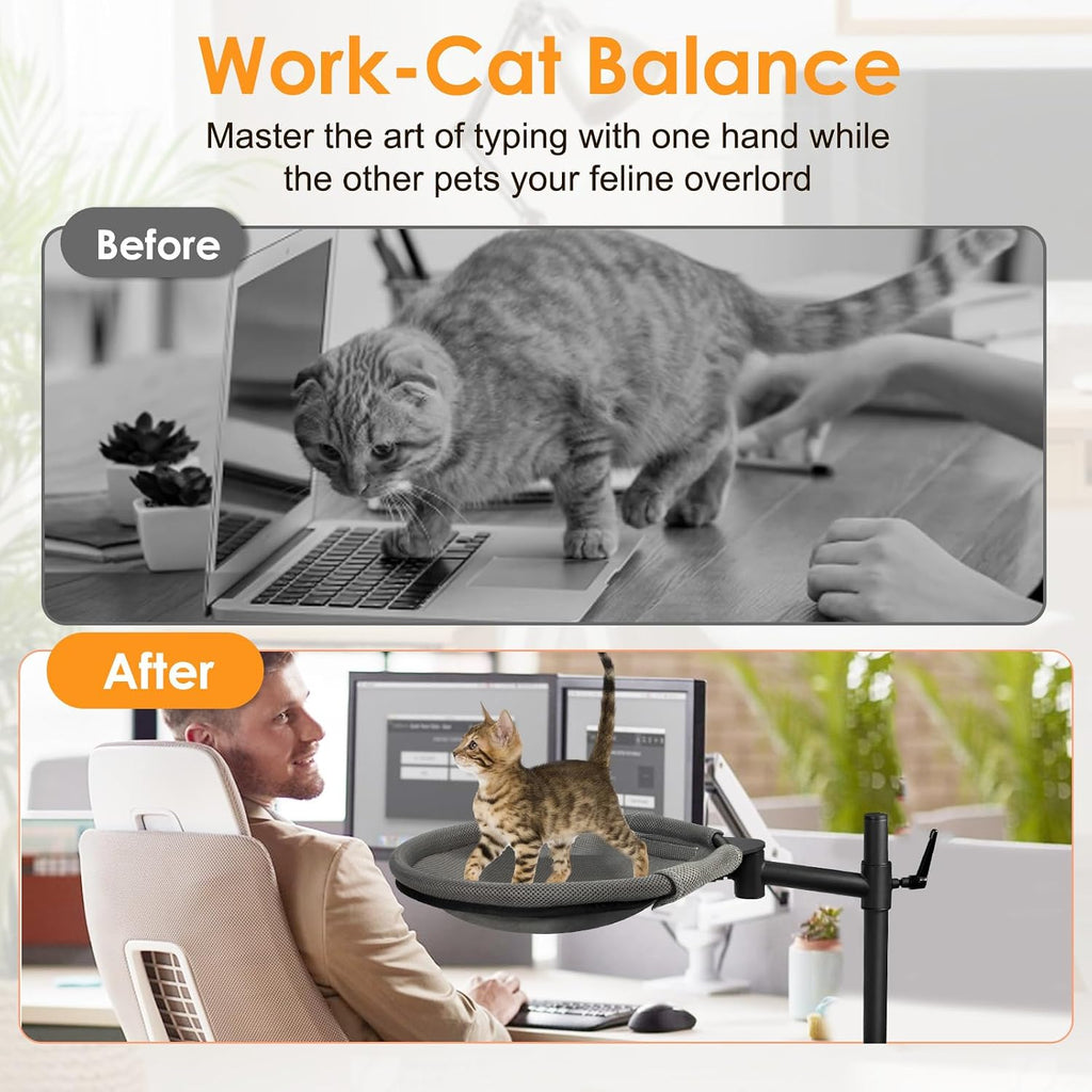 Crazydeer adjustable height cat bed for office desk