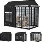 Ciclvx outdoor dog kennel cover front view on large metal cage