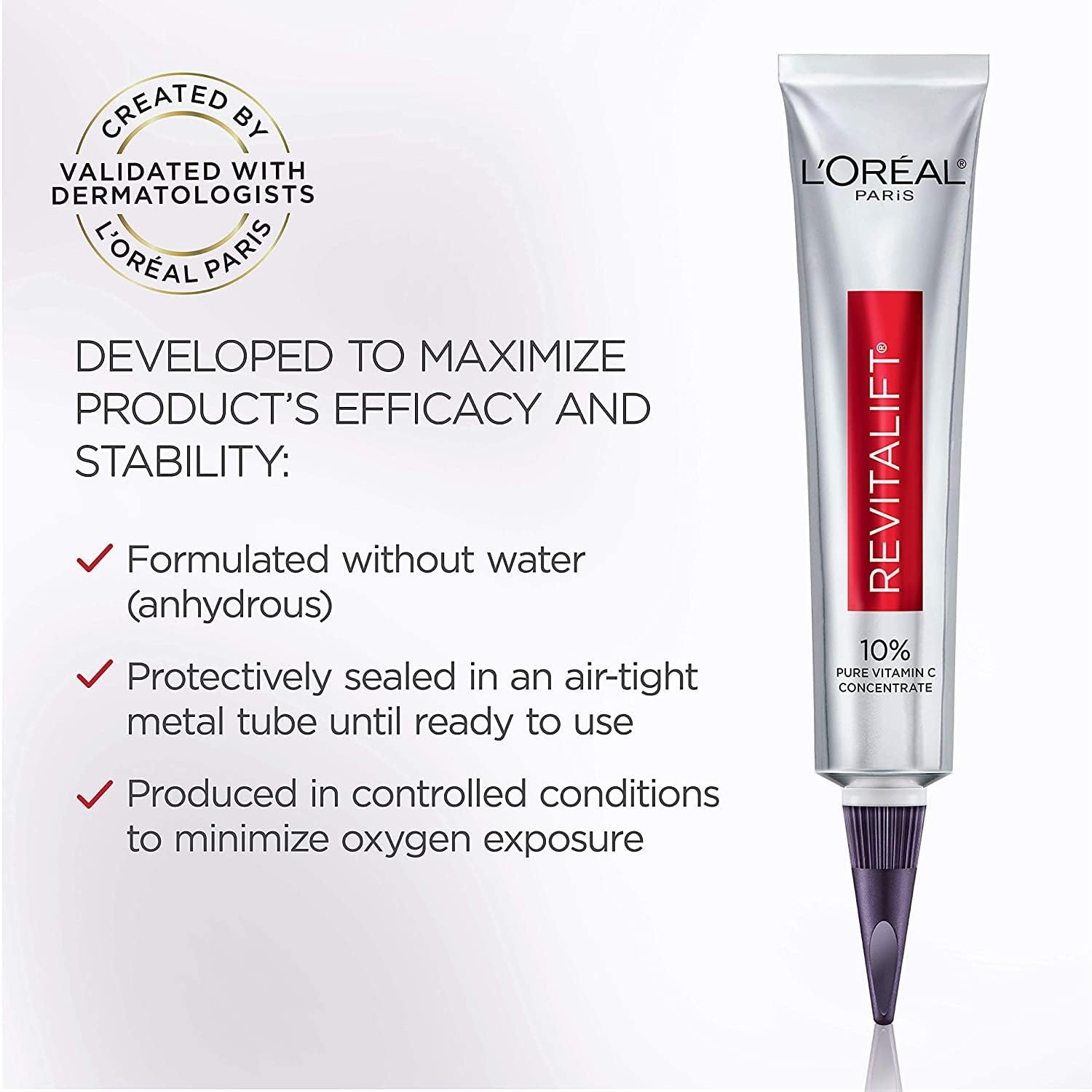 L'Oreal Paris Revitalift 10% Pure Vitamin C Face Serum for Brighter Skin & Reduced Wrinkles, Fragrance Free, 1 0z. - Image 4