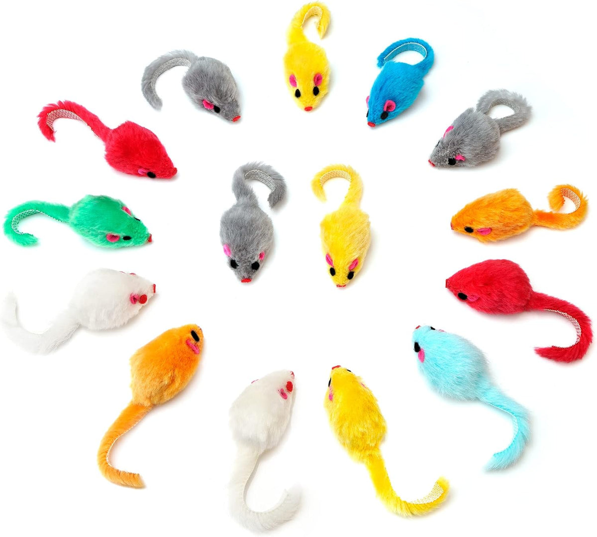 Chiwava colorful cat mice toys set of 36