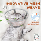 Supet cat neck cone alternative showing flexible lightweight structure for daily routine