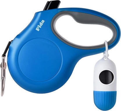 Fida Retractable Dog Leash for Small Breed up to 26 lbs, 16 ft Pet Walking Leash with Dispenser and Poop Bags, Anti-Slip Handle, Reflective Strong Nylon Tape, One-Handed Brake (S, White & Pink) - Image 12