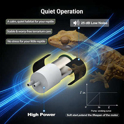 Side view of J&A reptile humidifier showing power port