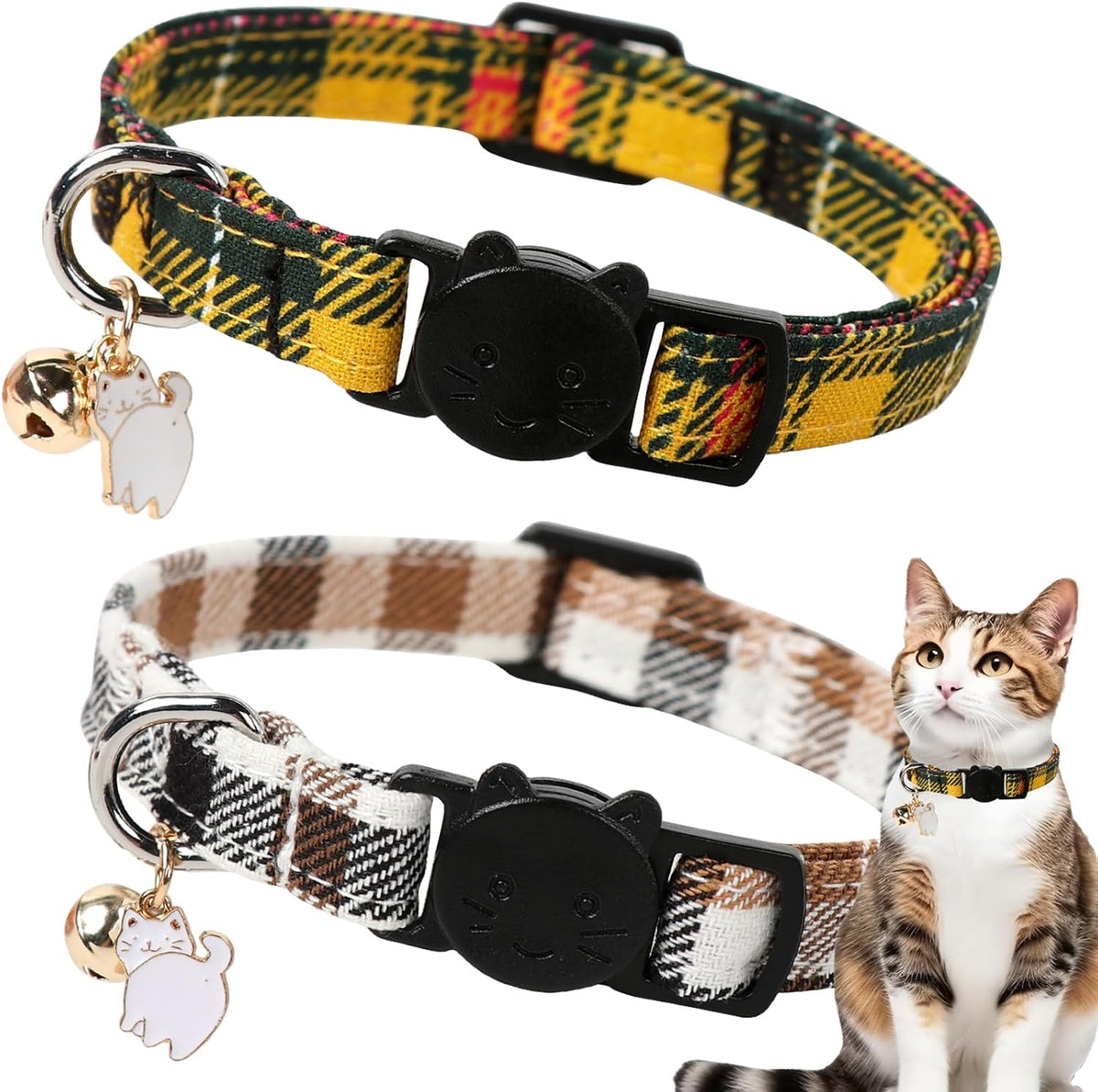 Unique style paws 2 Pack Valentine Kitten Collar Breakaway with Bell&Pendant, Adjustable Safety Colorful Love Heart Pink Bow Cat Cotton Collar for Girl Boy Cat and Small Pet - Image 15