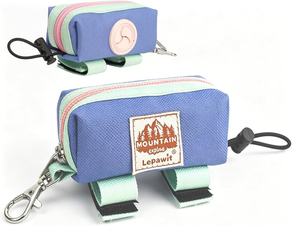 Dog Poop Bag Holder for Leash, Zippered Canvas Poop Bag Dispenser Pouch with Velcro Straps & Metal Carabiner Clip, Holds Keys & Treats for Daily Dog Walking - Image 15
