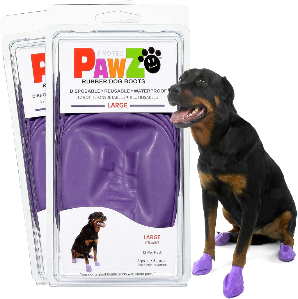 PawZ Rubber Dog Boots for Small Paws - All-Weather Waterproof Dog Shoes, Anti-Slip Traction for Rain, Snow, Mud & Hot Pavement - Pull-On Dog Booties, Orange - X-Small (1.5"-2") - Pack of 24 - Image 12
