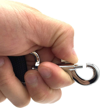 Heavy-duty imported pet lead laid flat to showcase the one-inch width profile.