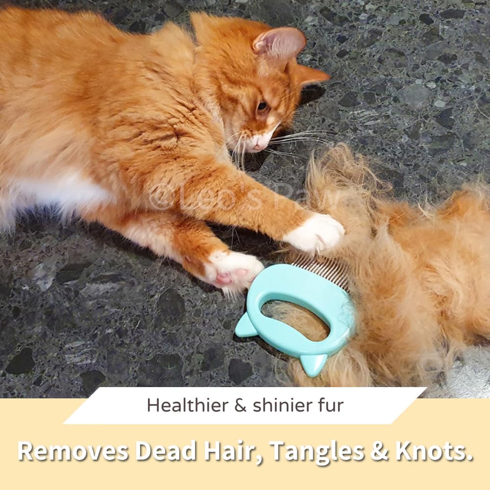 Leo's Paw deshedding tool mint color side angle