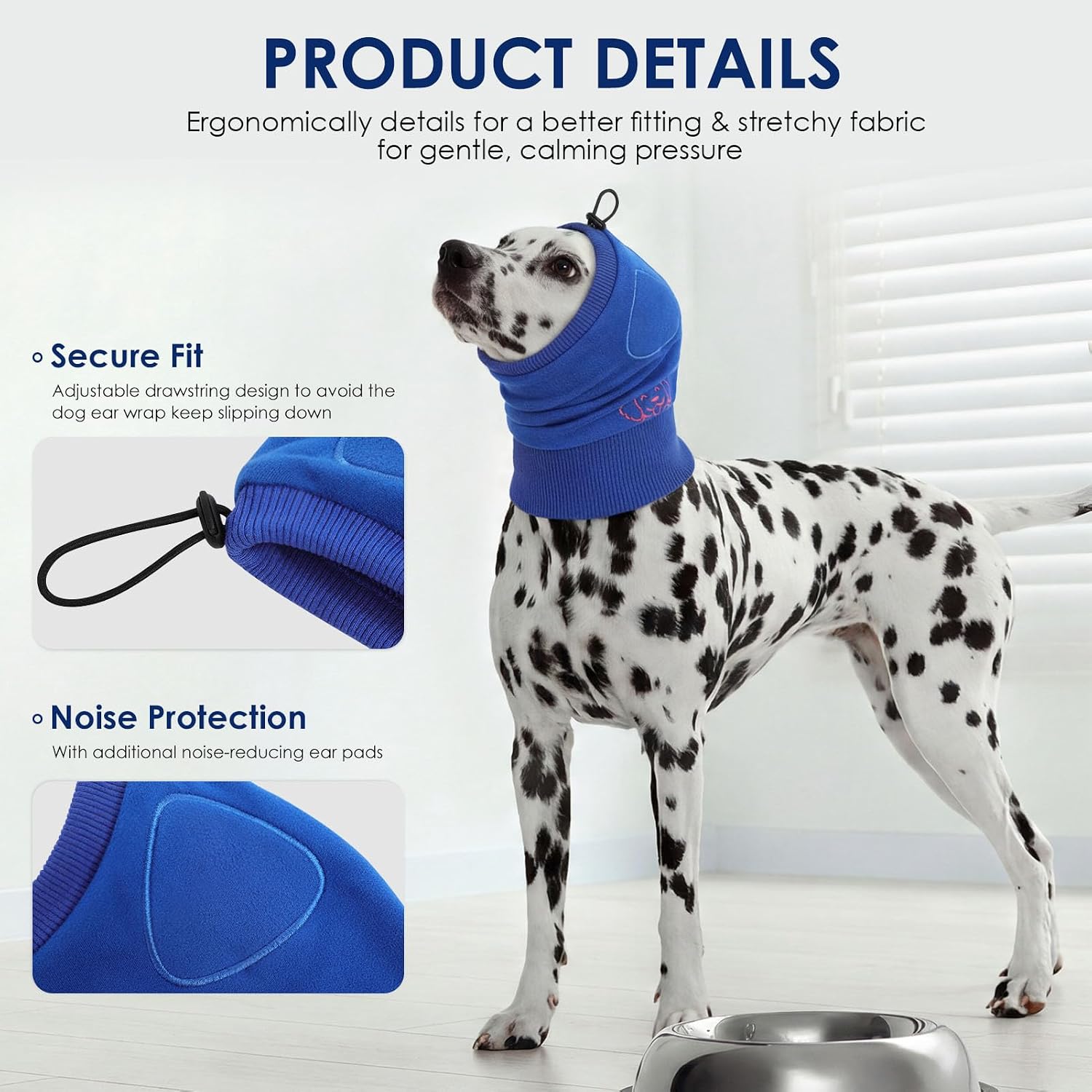 KOESON no shake ear wraps for dogs being used during a grooming session