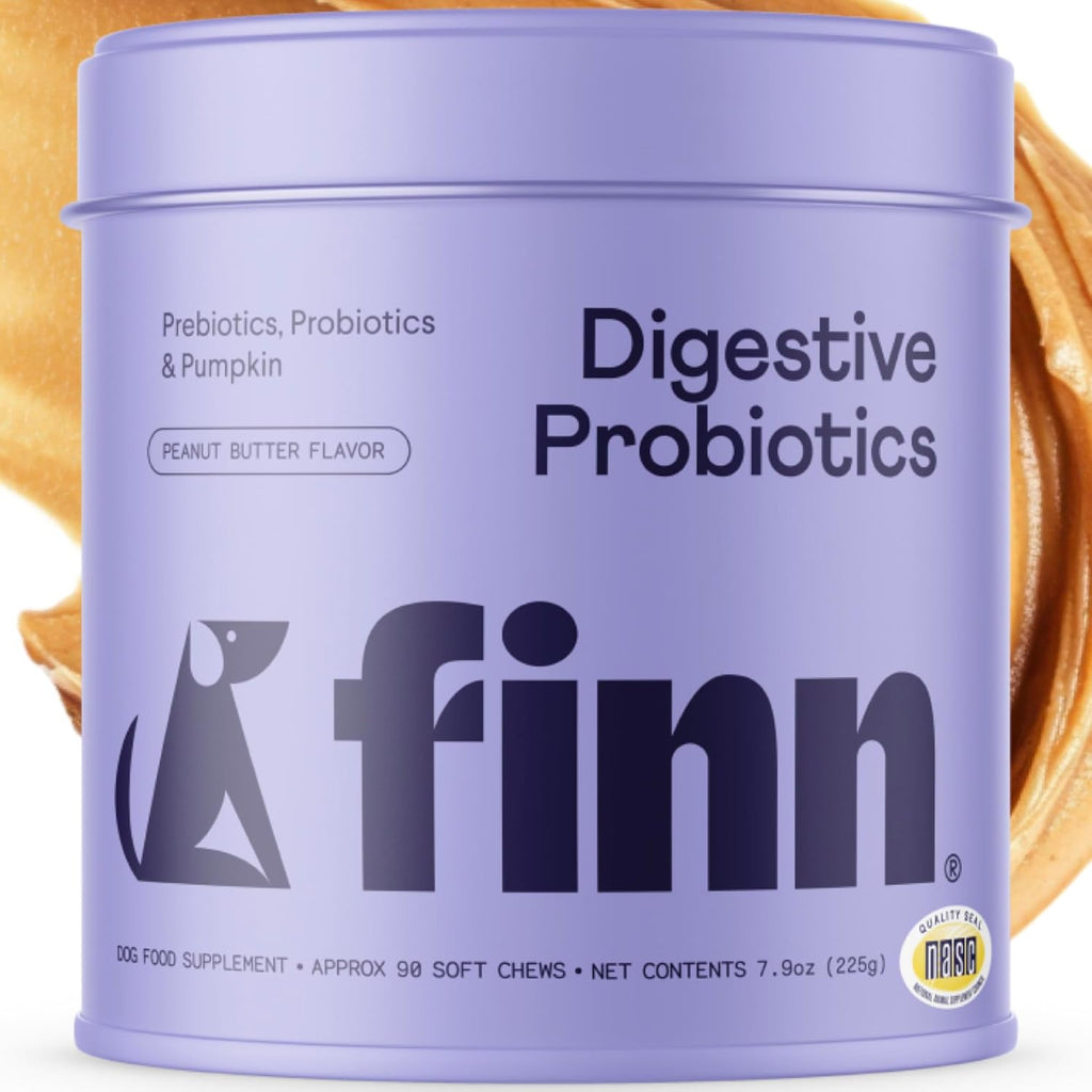 Finn Digestive Probiotics for Dogs - Complete Digestive System Support with Pumpkin, Prebiotics, & Live Probiotics - Vet Recommended & Made in The USA - 90 Soft Chews - Image 9