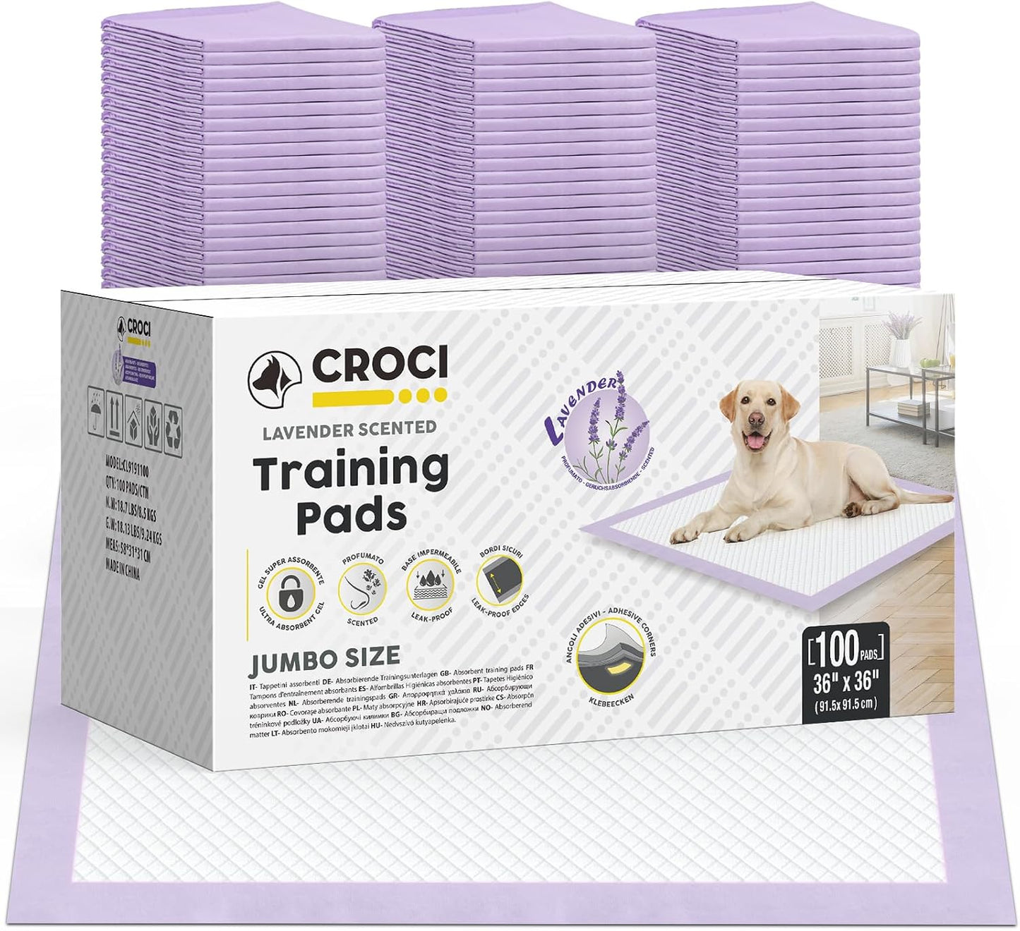 CROCI Dog Pads Extra Large 36x36in, Puppy Pads with Adhesive Tabs Super Absorbent Up to 11 Cups, Disposable (30 Counts) - Image 13