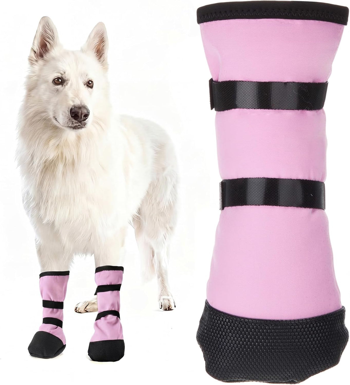 2 Pcs Dog Paw Wound Recovery Boots Non-Slip Dog Protector Boots for Injured Paw Breathable Soft Pet Shoes for Wound Care Outdoor Walking(XL,Gray) - Image 10