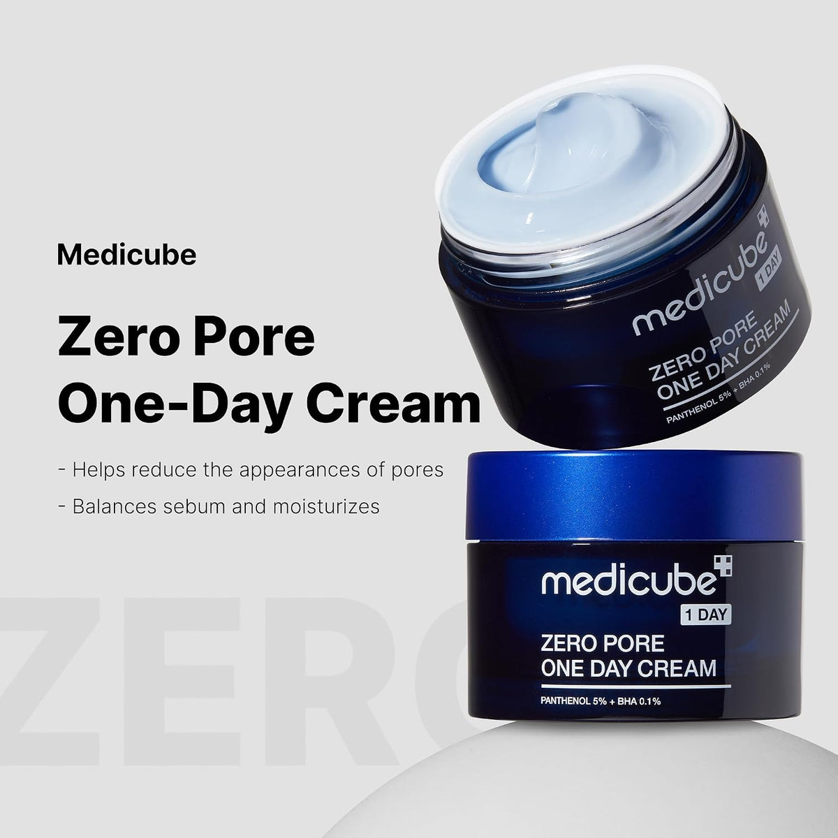 Medicube Zero Pore One Day Cream jar angle shot