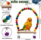 Bird Toys for Parakeets 7Pcs, Wood Parrots Budgie Cage Accessories - Image 2