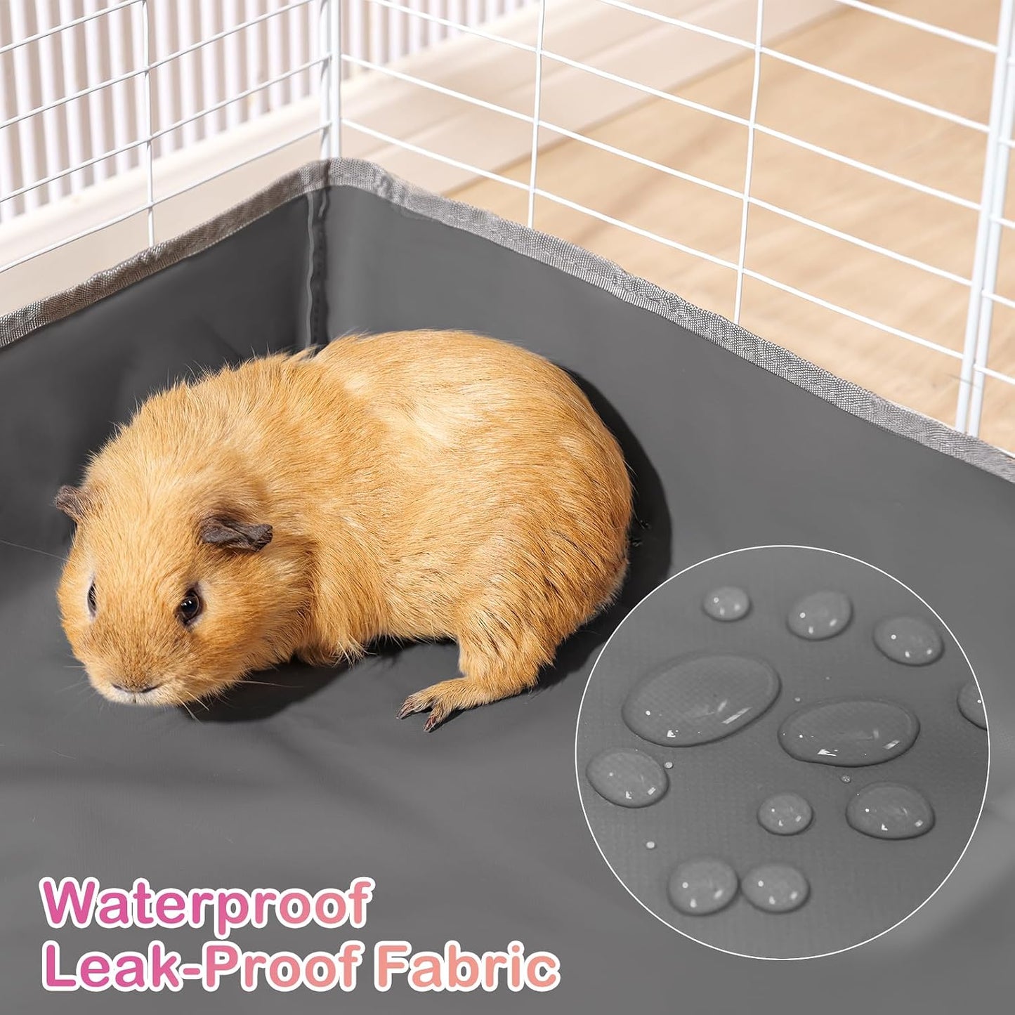 FunFurry cage liner installed in a wire grid cage