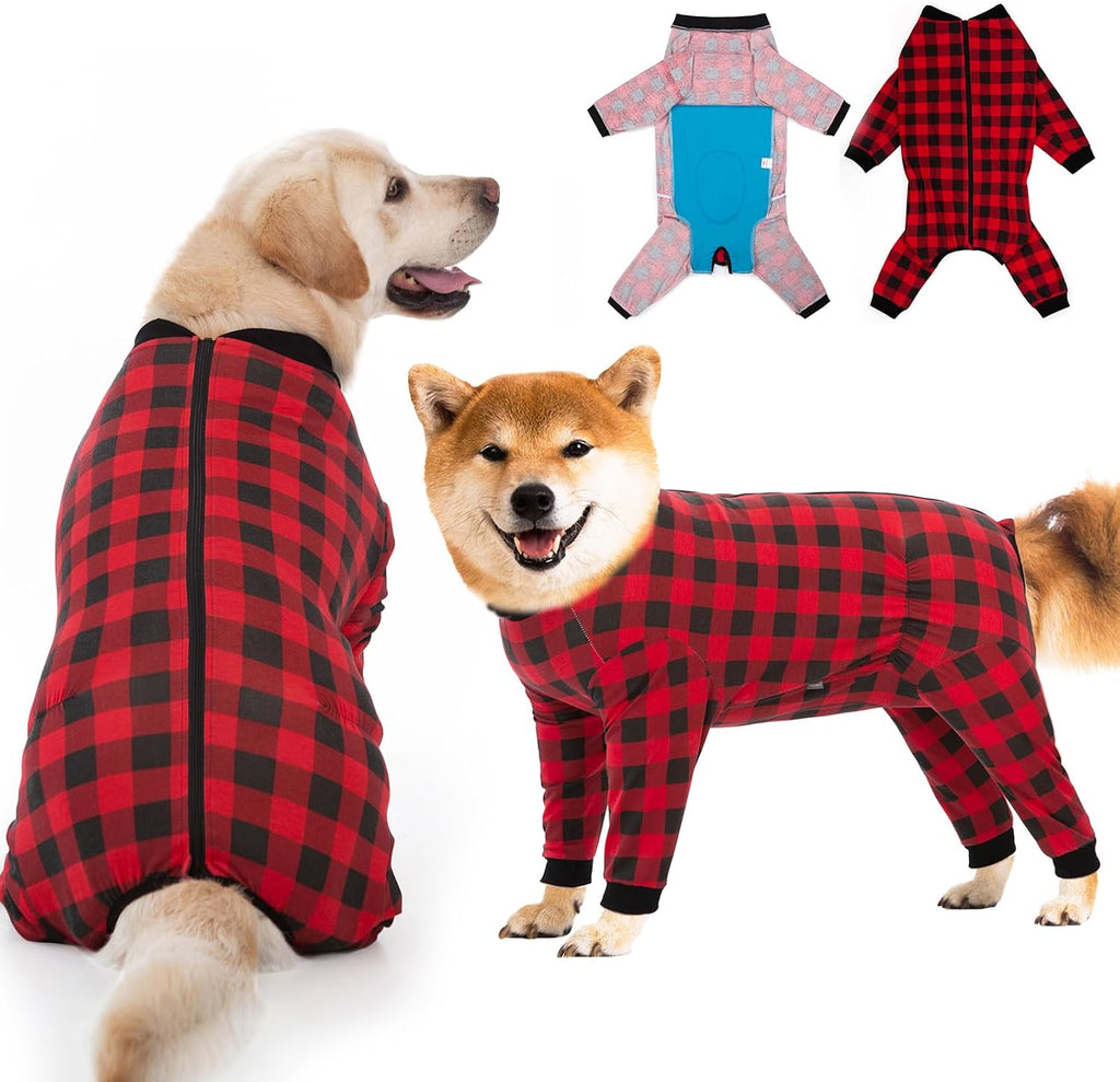 Yeapeeto breathable cotton pet onesie flat view demonstrating stretch fabric material