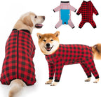 Yeapeeto breathable cotton pet onesie flat view demonstrating stretch fabric material