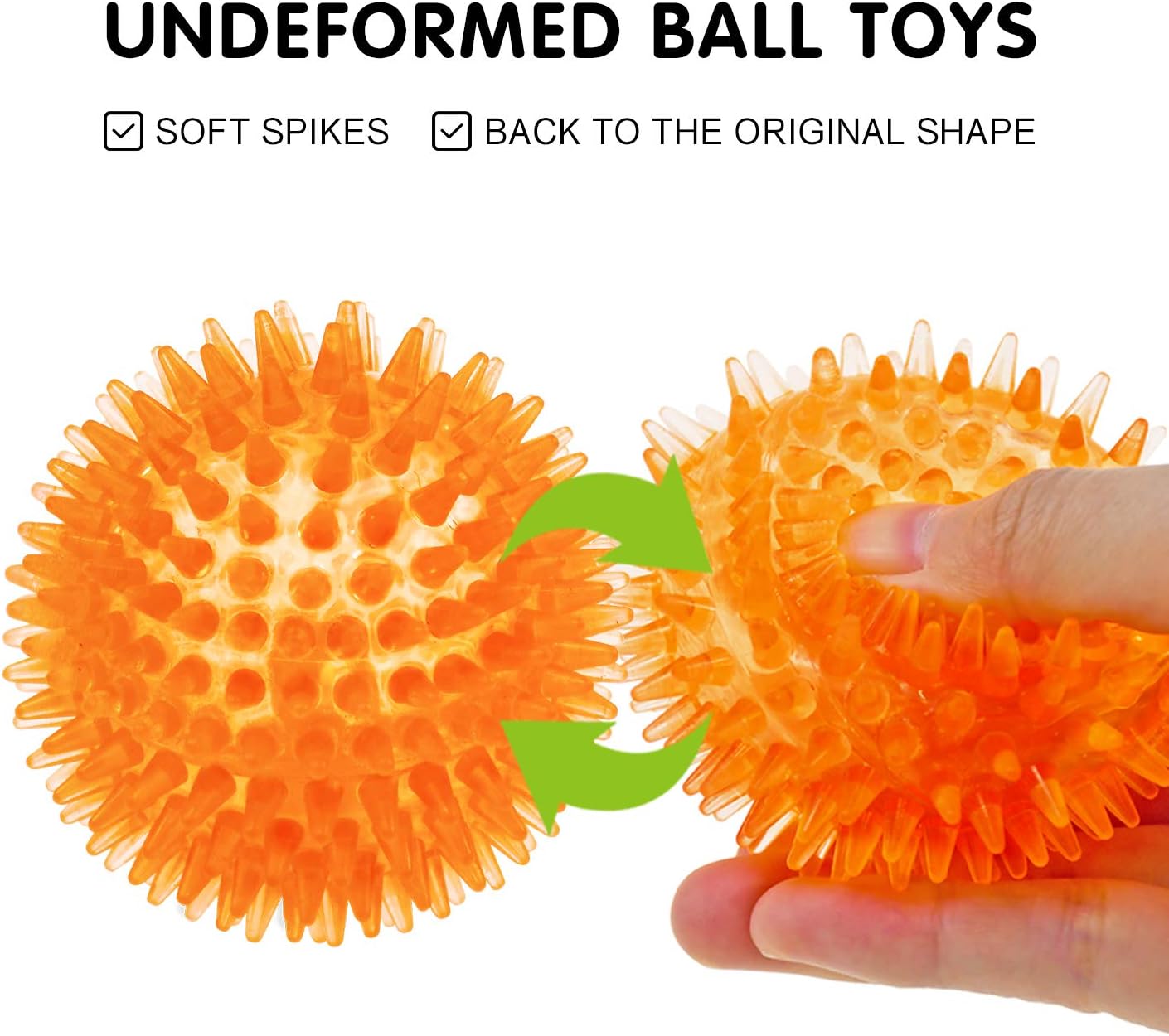 Small puppy playing with durable TPR rubber squeaky balls