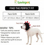 LovinPet dinosaur dog snood showing 4-way stretch knit fabric