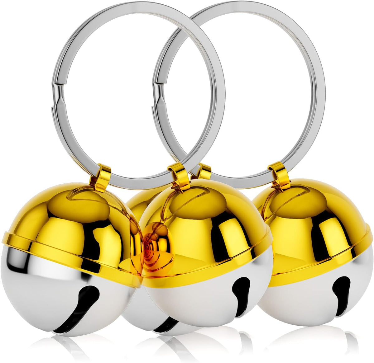 DearKeeps silver pet training bells showcasing the heavy duty clip design