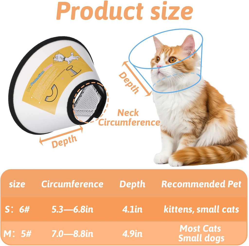 Two pack adjustable dog and cat Elizabethan collars in size medium for post surgery protection