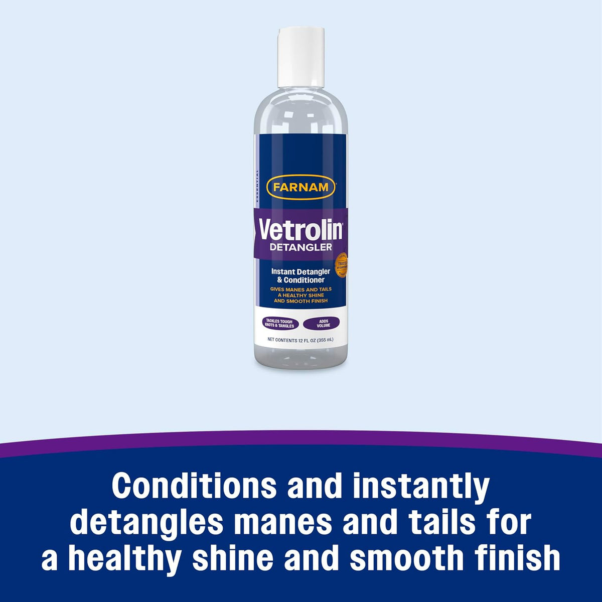 Farnam Vetrolin 12 ounce grooming bottle label close-up